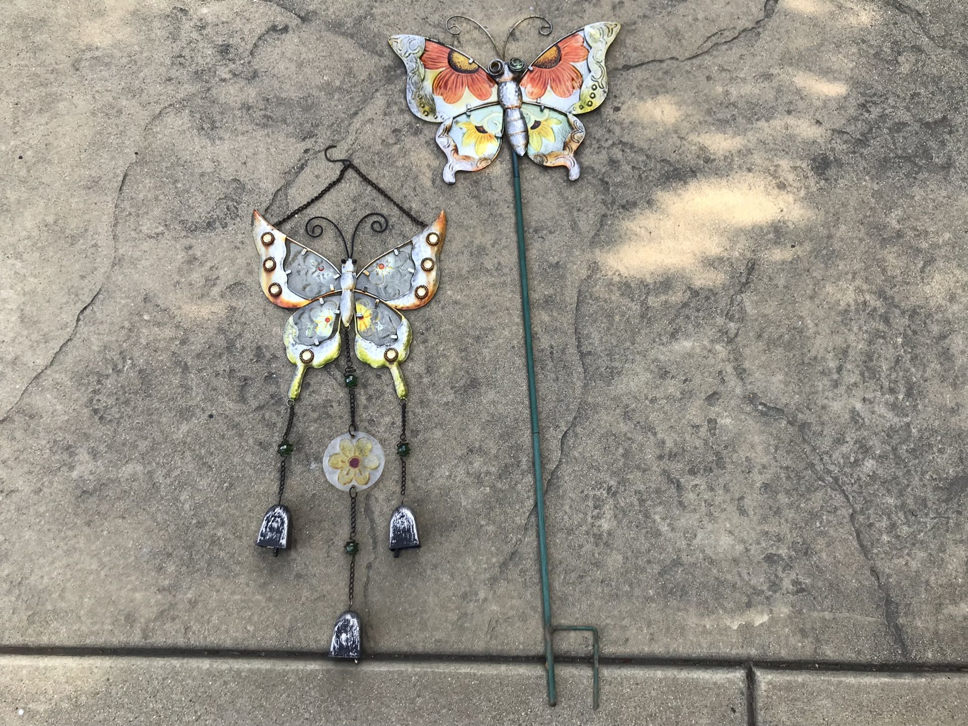 Whimsical butterfly wind chime & yard stick