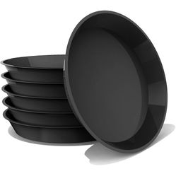 DUNPUTE 6 Pack Sturdy and Durable Plant Pot Saucers for Indoor and Outdoors. (20 Inch - Black)