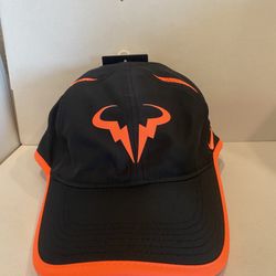Nike Rafael Nadal Featherlight Hat Rafa Cap Hot Lava Pink Black Bull DriFit RARE
