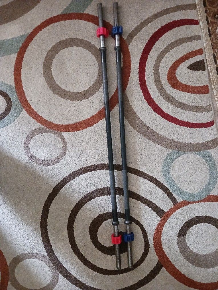 Barbell (2) 54" Heavy Duty W/collars NO WEIGHTS