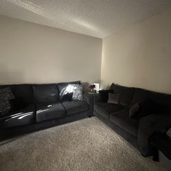 2 Piece Dark Grey Couch 
