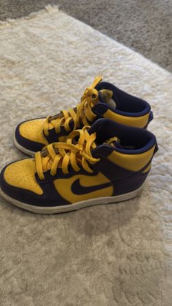 Boys 1.5 Y Nike Dunk High Lakers