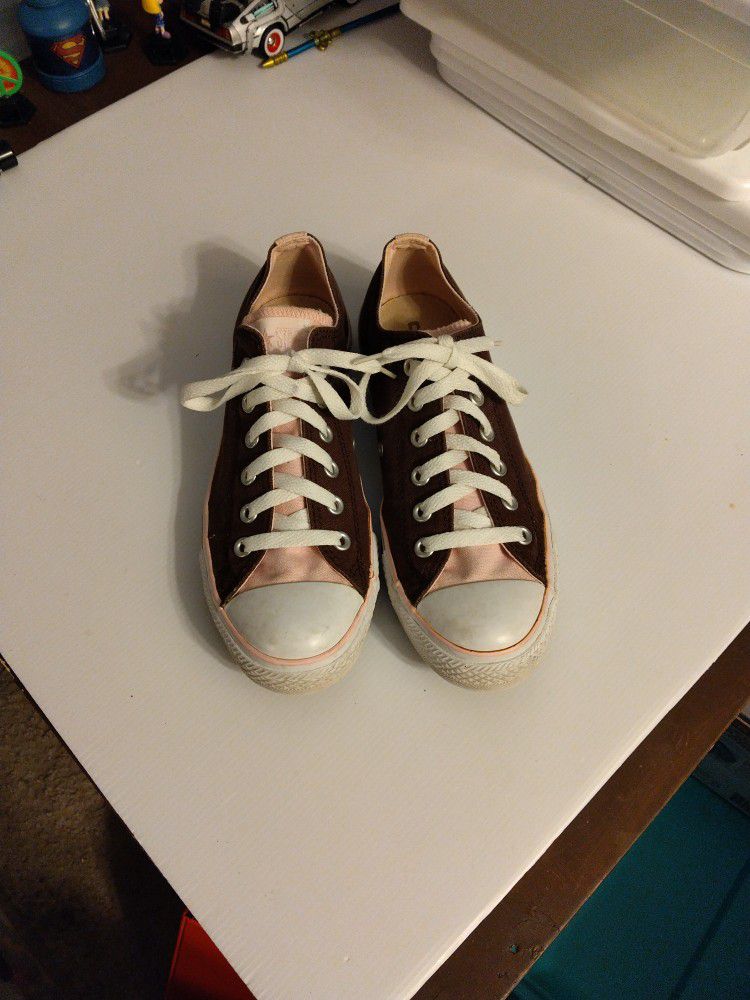Converse All Star Brown Pink Used Cute