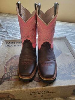 Women's Western Cowboy Boots Pink and Brown