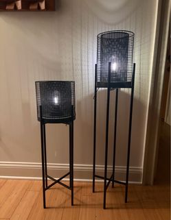 Black Battery Operated Industrial Light Set