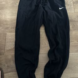 Small Nike Womens Drawstring Waist Cuffed Mid Rise Fleece Active Jogger Pant
