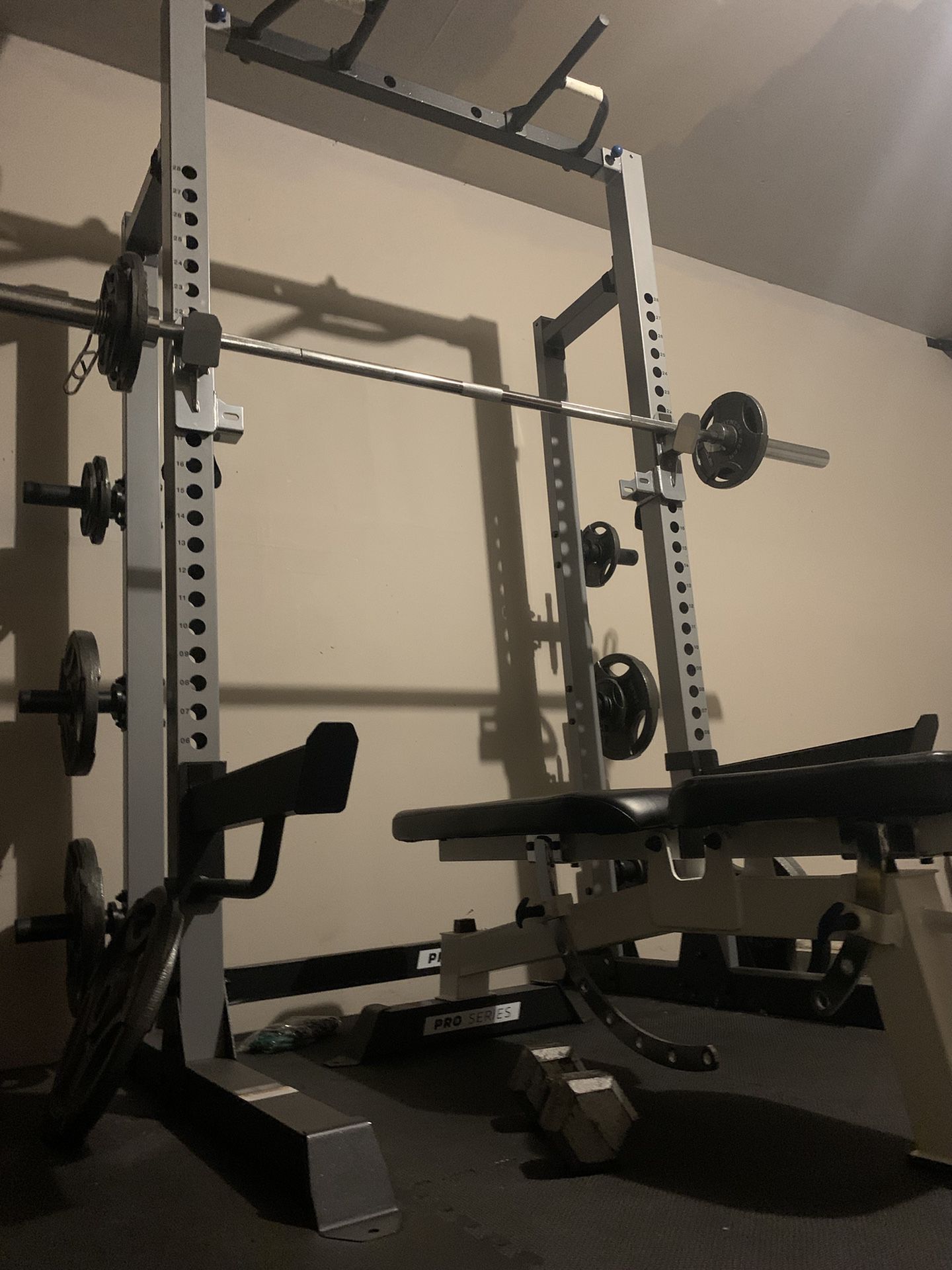 Fitness Gear Pro Half Rack With Bar & Weights