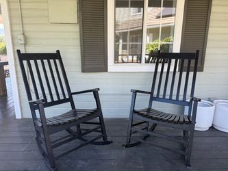 Black Wood Rocking Chairs – Set of 2