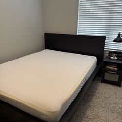 Black ikea bed frame with nightstand