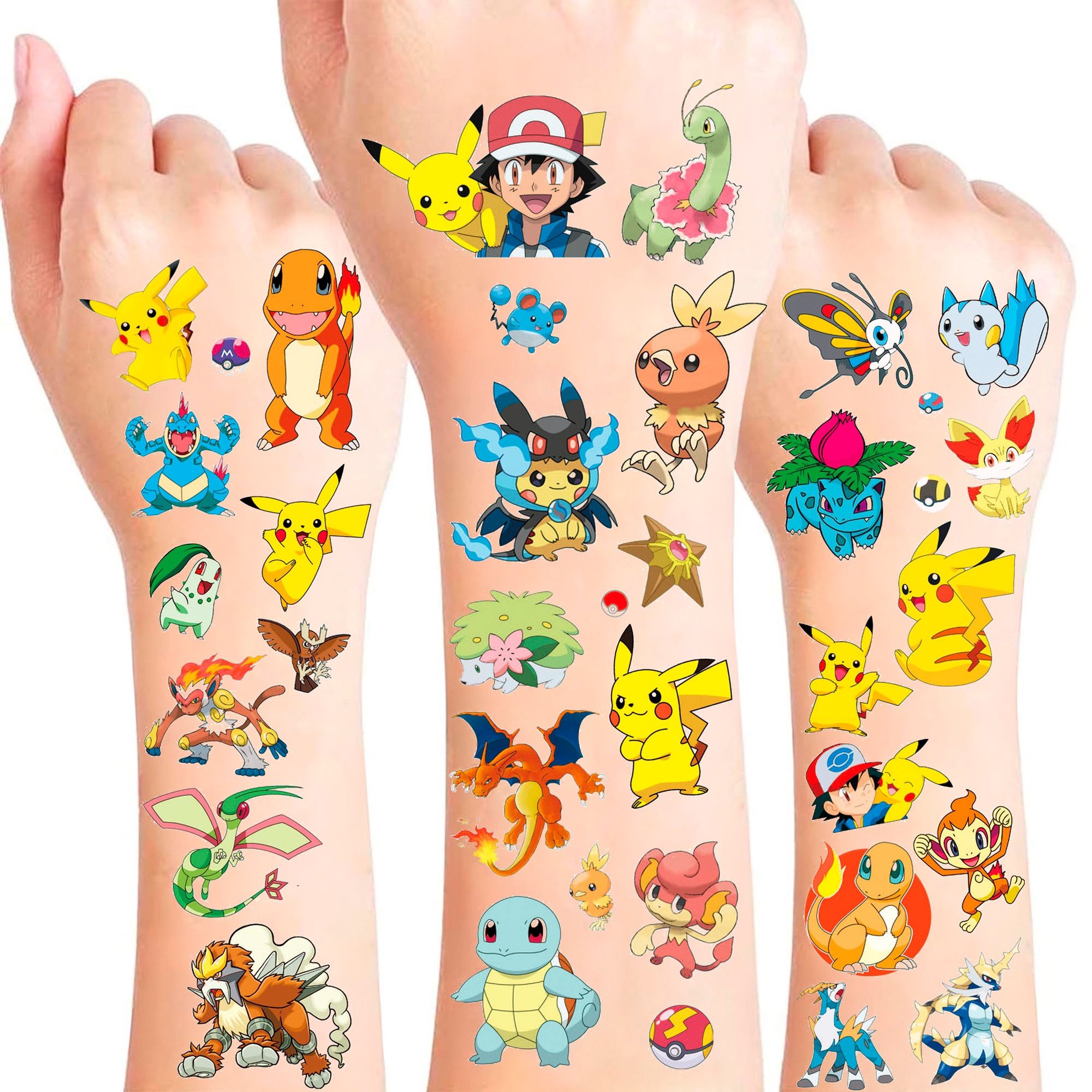 6pcs Pokemon Tattoo Stickers Set (New, Unopened)
