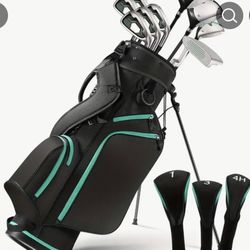 Complete Golf Clubs Set Golf Men's Regular 9-Piece Complete Set, 3 Head Covers, Stand Bag - Right Hand，green 1. Acoustic Structure Technology The comb