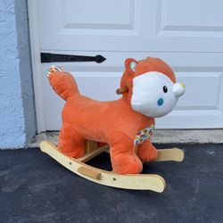 Hugfun Animal Wooden Rocker with Sound, Orange Fox    Location new port Richey 
