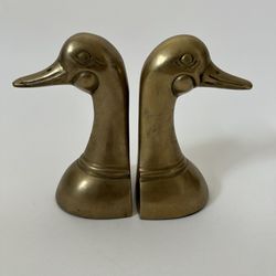 Vintage Brass Duckhead Bookends, 1980s, Set of 2