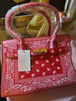 Red bandanna bag