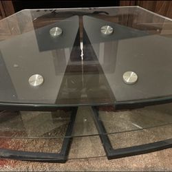 Three Tempered Glass Shelf TV Stand