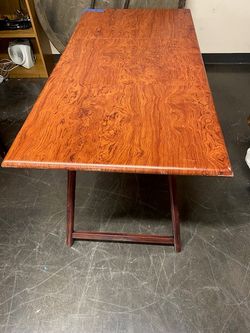 Dark Wood Folding Table with Simple Design