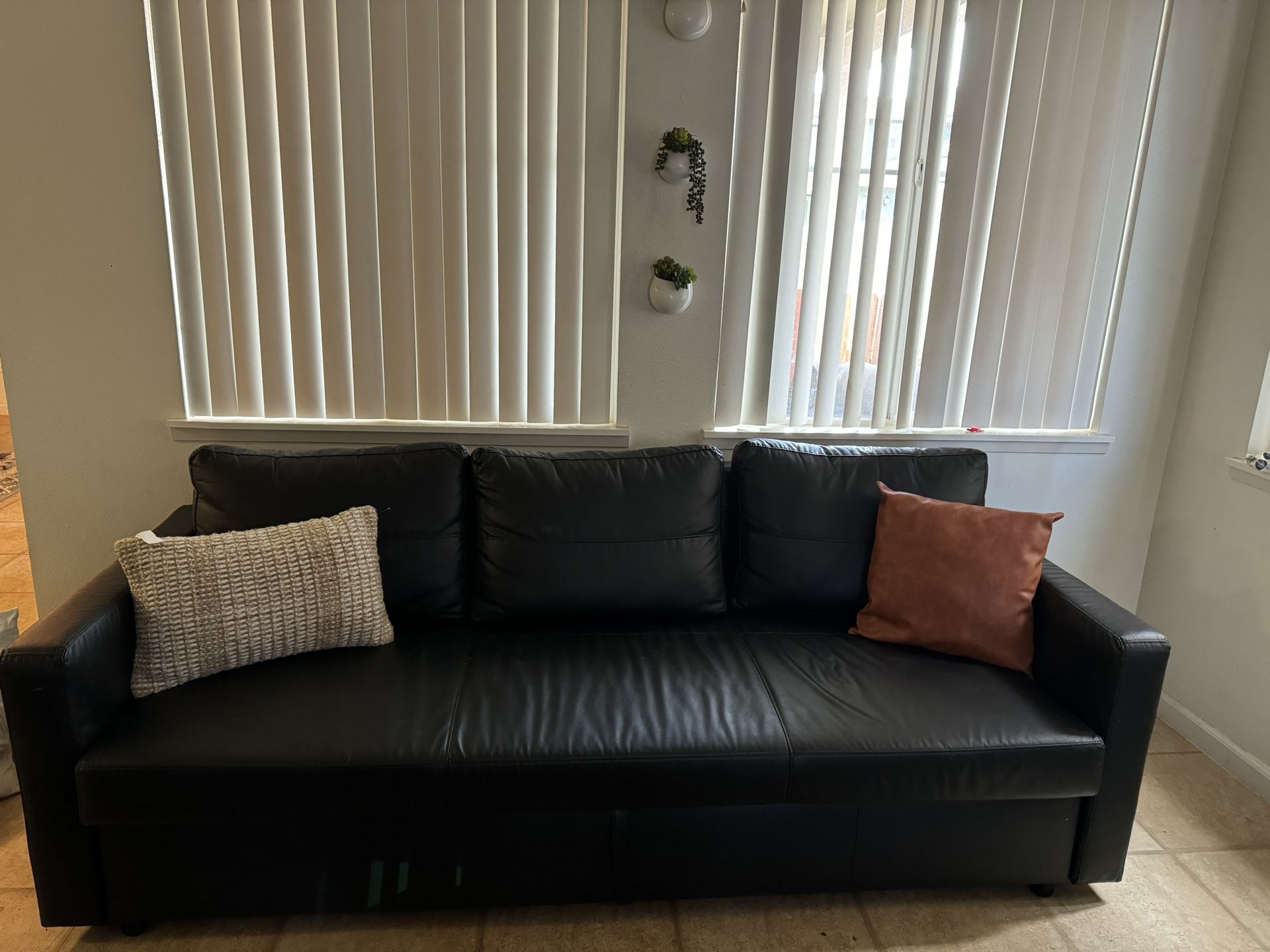 IKEA Leather Sleeper Couch