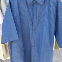 Mens Dressy Blue Short Sleeve shirt, 4xlb