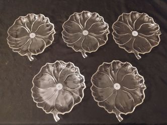 5 Vintage Colony Glass Flower Plate - Garden Club