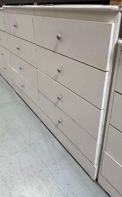Mdfwood 8 drawer white with rails