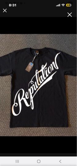 NEW Trendy Designer Men Reputation Black Cotton Tee T-shirt Men Size L