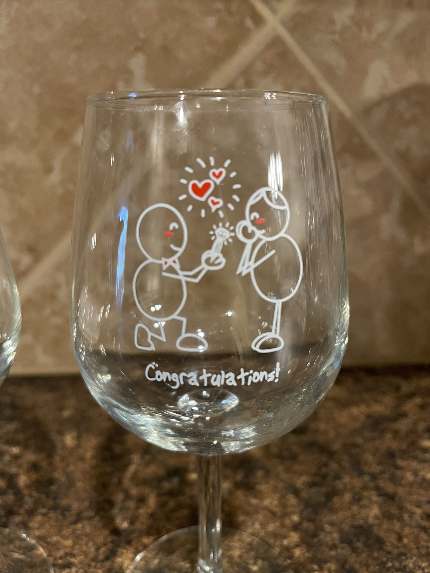 Engagement Wine Glasses