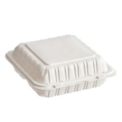 150PCS PER CARTON - 9x9x3” HINGED LID TO-GO CONTAINER (BLACK or WHITE)