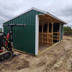 12x24 Metal Run in Shed