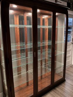 Large Glass Display Cabinet | Lighted Curio Cabinet