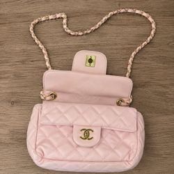 Pink Quilted Women’s Handbag