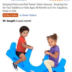 Red Indoor/Outdoor Rocking Seesaw For Kids 18 Months To 5 Years