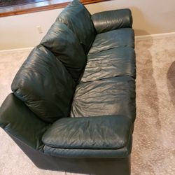 Leather Sofa & Ottoman