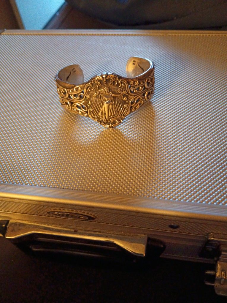 King Baby Sterling Silver Walking Liberty Cuff