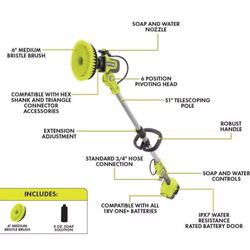 Scrubber 18V Cordless Soap Dispensing Effortless Cleaning Ryobi (Tool Only)