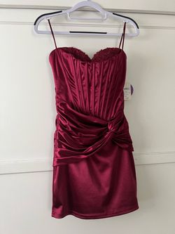 Burgundy Satin Mini Dress Size Small NEW with TAG