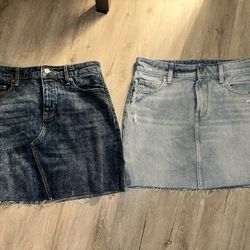 2 Old Navy Denim Mini Skirts Size 6 Like New