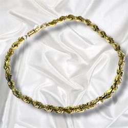 14k Yellow Gold Rope Bracelet 7in 7.4g