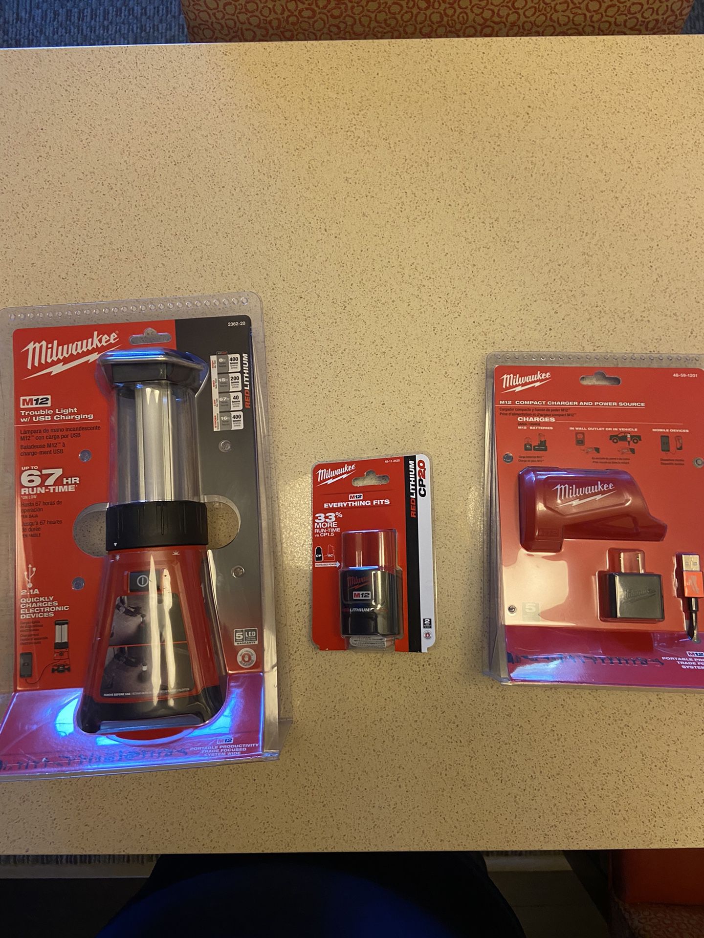 Milwaukee tool - M12 Trouble Light along with a 2.0 M12 Battery and Charger