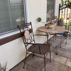Vintage Outdoor Metal Patio Chairs And Table Set