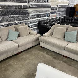 Fabric sofas set