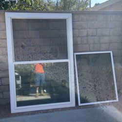 46” x 70” Vinyl Double Pane Sliding Window – Energy Efficient – Good Condition