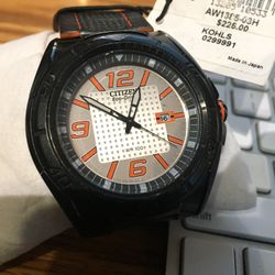 Citizen Eco Drive Watch-Browns Orange