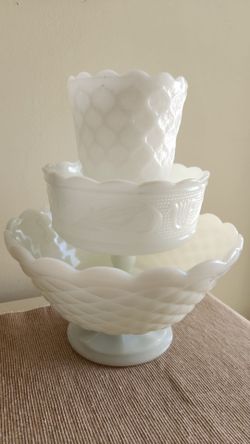 Vintage White Milk Glass
