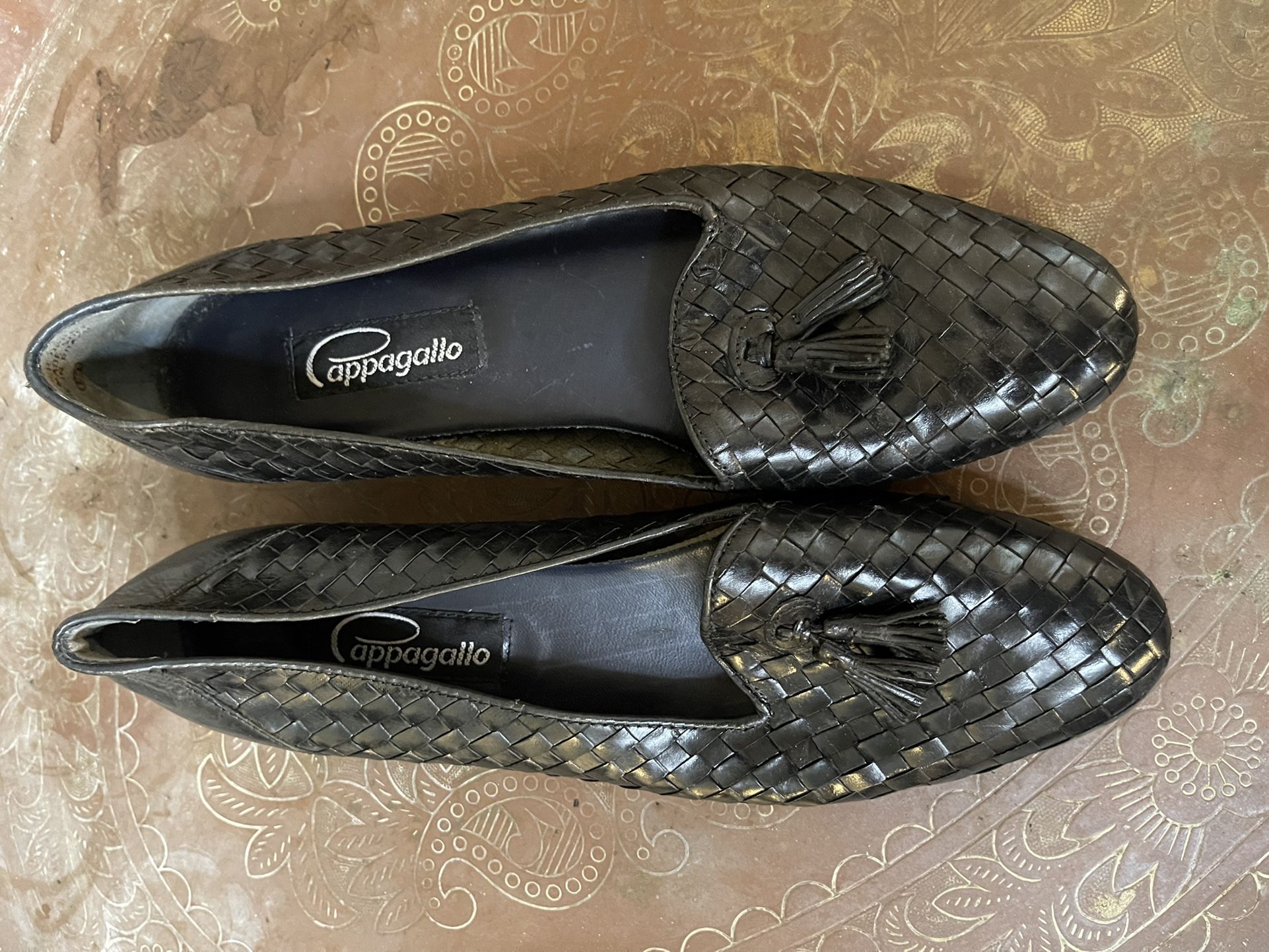 Vintage 1970’s Never Worn Braided Leather Pappagallo Slipper Shoes Size 9.5N