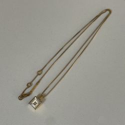 Michael Kors Gold-Tone Square Crystal Pendant Necklace