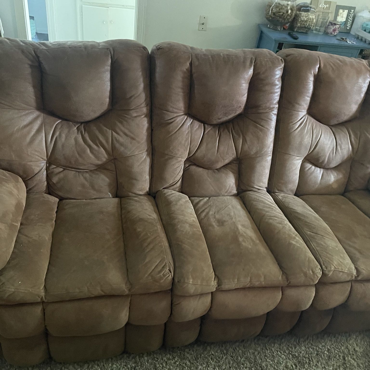 Couch , Brown Fabric 