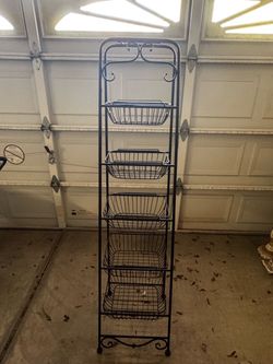 6-Tier Metal Wire Basket Kitchen Storage Rack