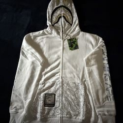 White & Gold Bape Zip Up
