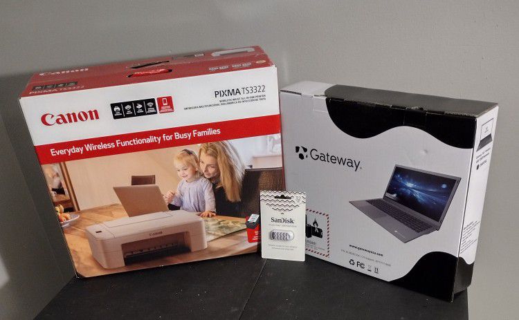 Gateway Laptop + Wireless Printer Bundle