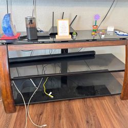 TV Stand With Glass Shelves $50